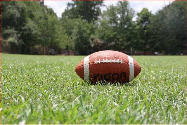 Football on the grass