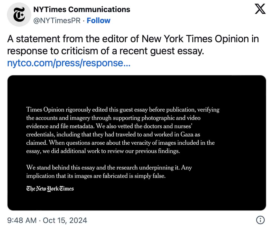 The NYT: useful idiots for Hamas