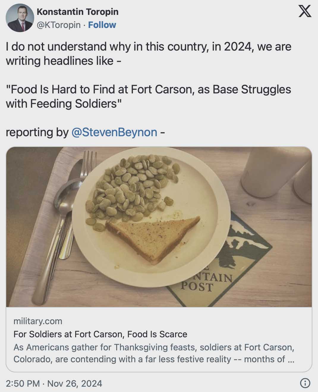 Does DEI require starving our troops?