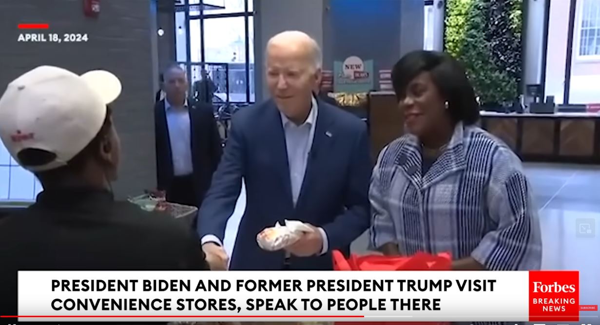 At a Sheetz Photo Op, Joe Biden Accidentally Shows His Hand