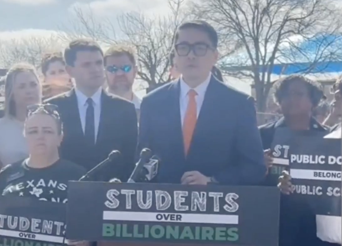 Dem. leader in Texas House tries to rile up audience over ‘rich people’ who don’t want <em>‘their’</em> kids near <em>‘your’</em> kids