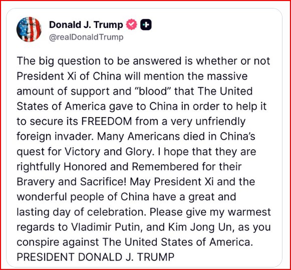 Trump trolls the new axis of evil