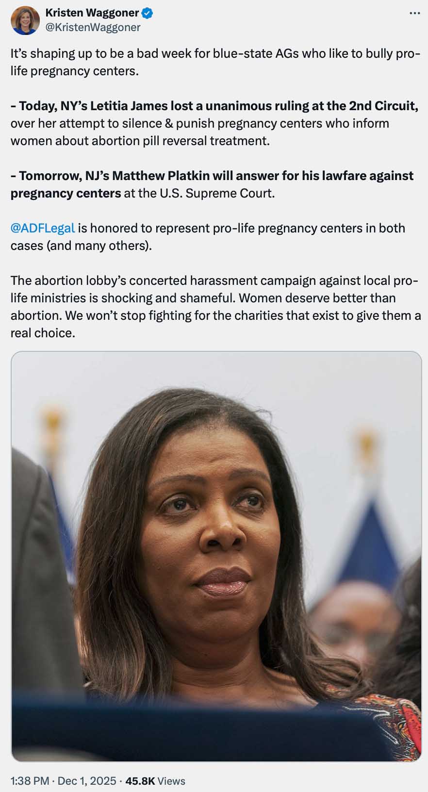 Letitia James loses again