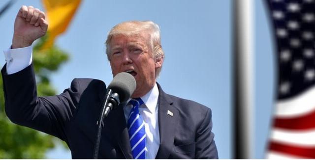 Trump with fist
