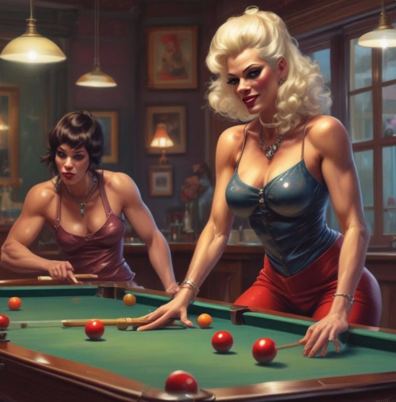 NextImg:Playing pool like girls