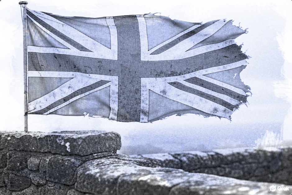 Tattered British flag