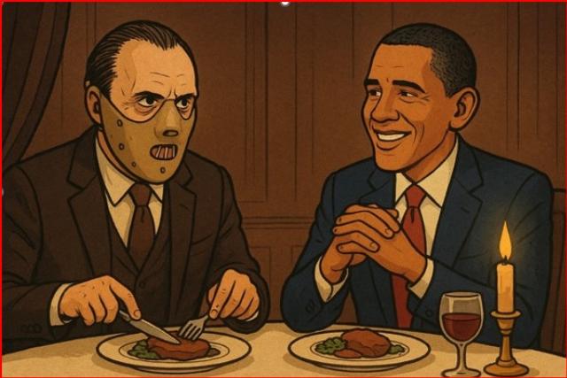 Obama and Dr. Lector illustratio, ai