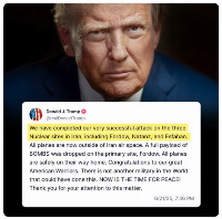President Donald Trump to Iran: Bombs away! Fordow is gone!
