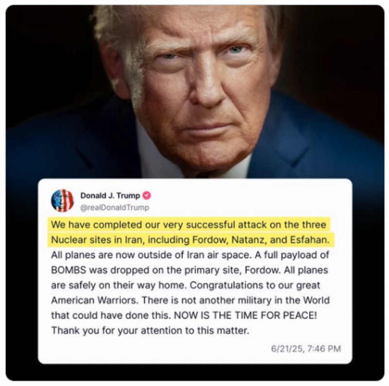 NextImg:President Donald Trump to Iran: Bombs away! Fordow is gone!