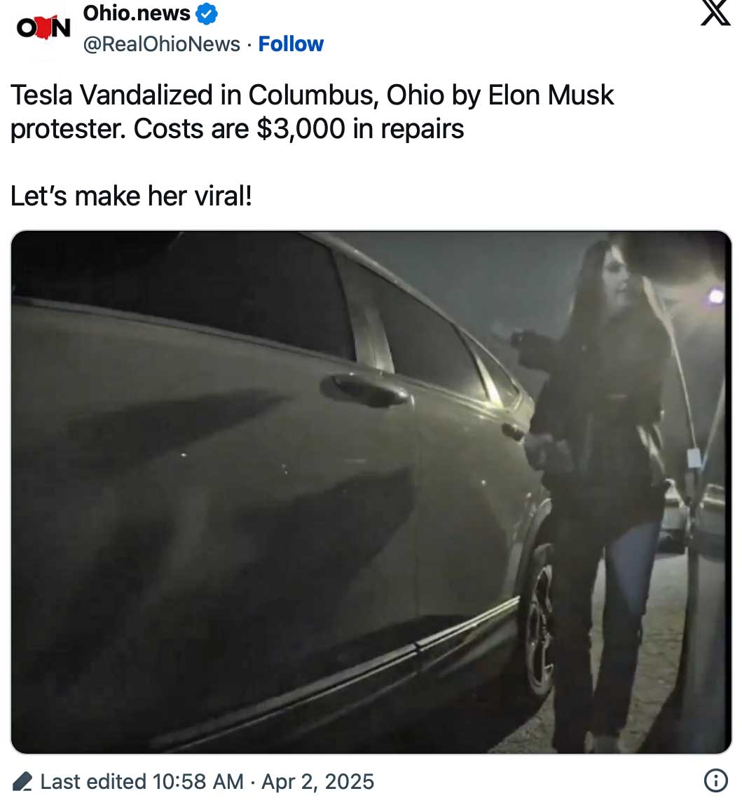 Tesla vandals and keeping the republic