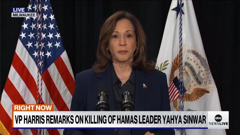 NextImg:Kamala’s statement on Sinwar’s death: the right words but a sad, mad tone