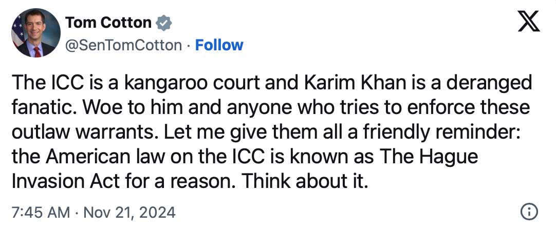 The ICC insults Joe Biden and America