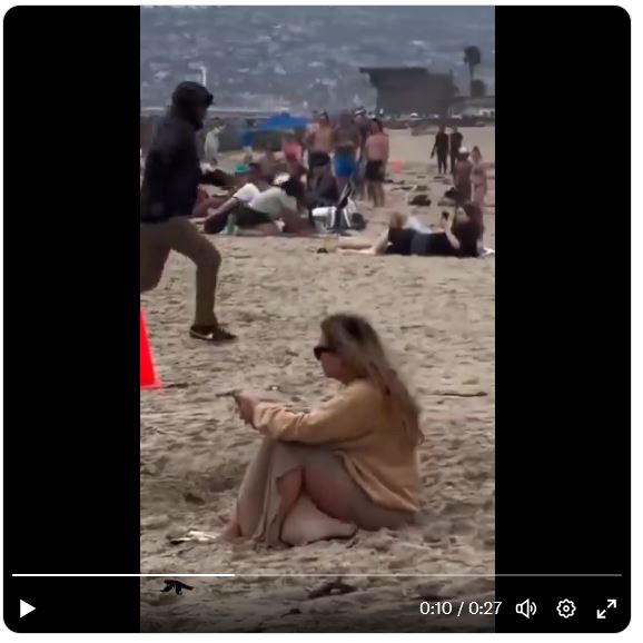 Illegals land speedboat and barrel through crowded sand at San Diego's Ocean Beach