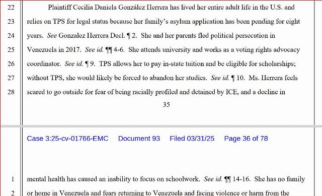 Cecilia Daniela Gonzalez Herrera court claim