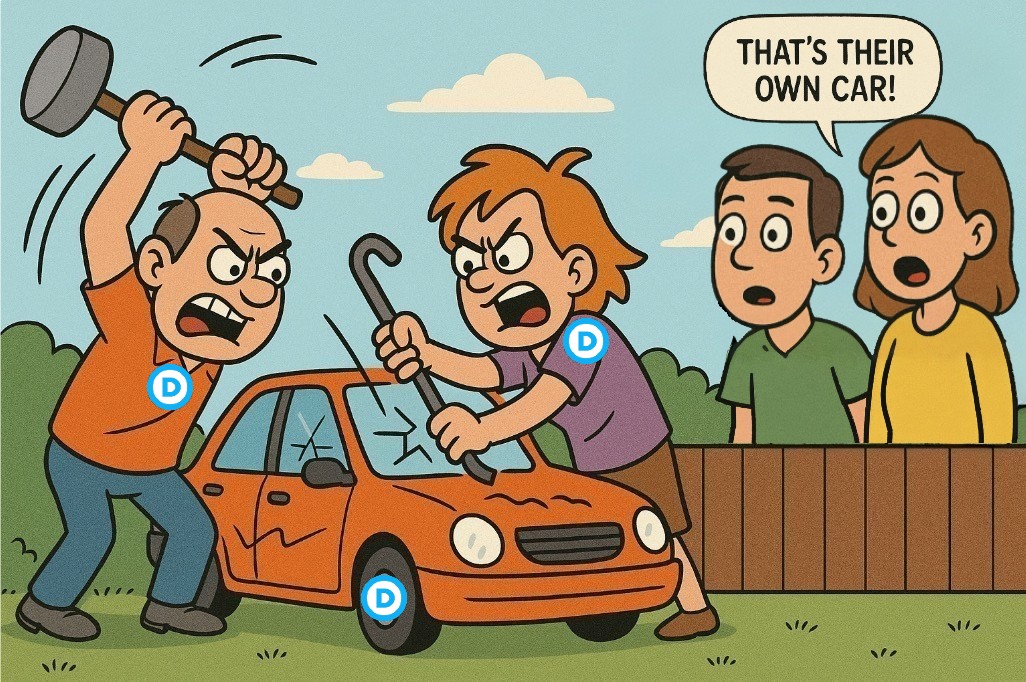 Democrats destroy their things