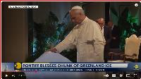 The pope blesses a block of ice and disses conservatives