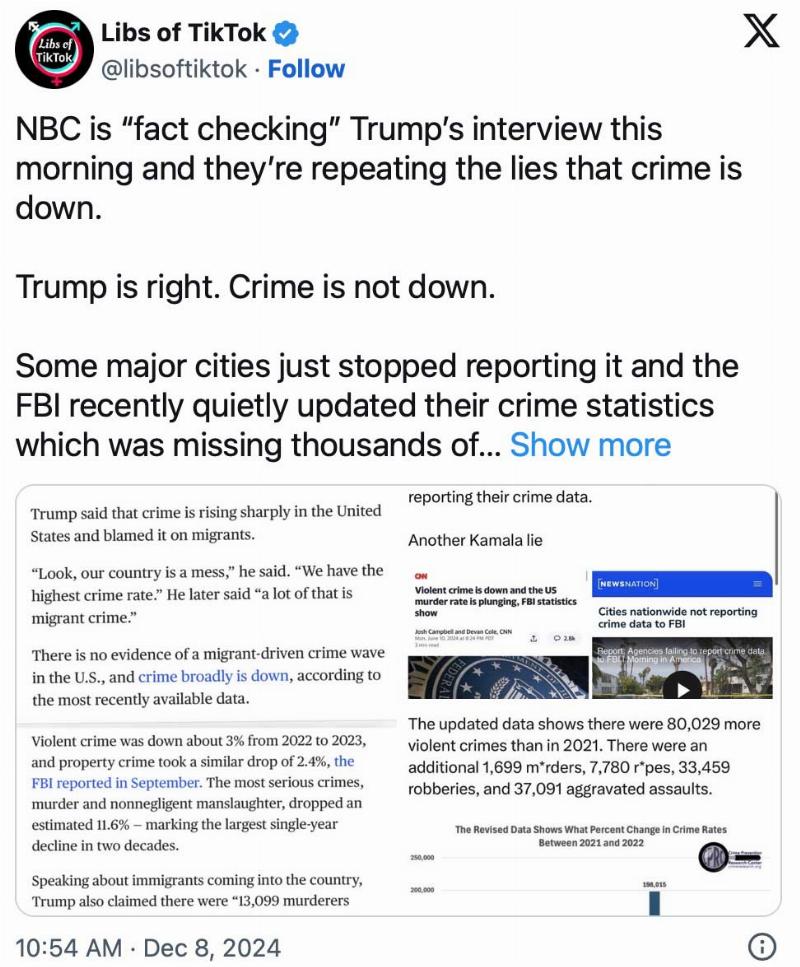 NextImg:NBC and crime: who you gonna believe, them or Trump?