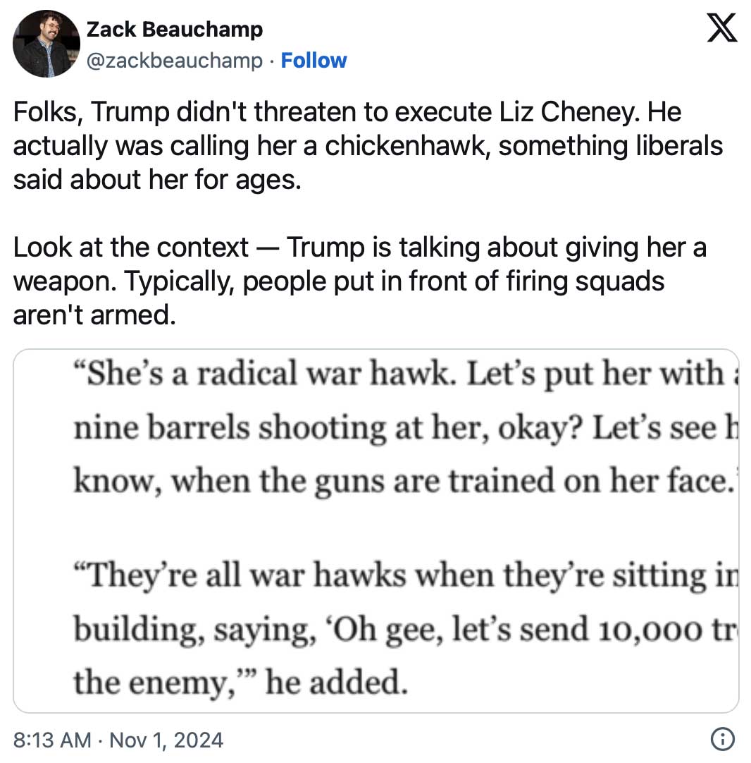 Trump wants to assassinate Liz Cheney?!