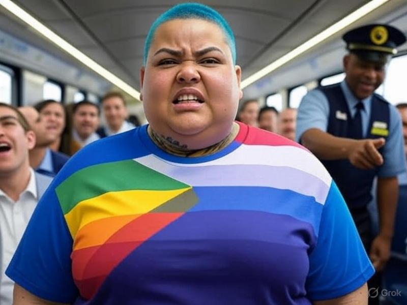 NextImg:A blue-haired leftist on a train