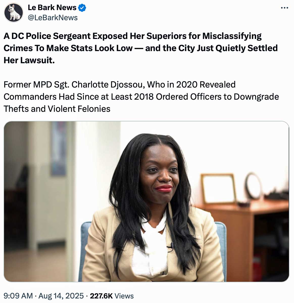 A DC police whistleblower is vindicated