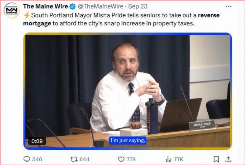NextImg:Maine mayor tells elderly residents to take out reverse mortgages to pay their soaring property taxes brought on by illegals