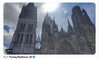 France's Rouen cathedral once painted by Monet set on fire