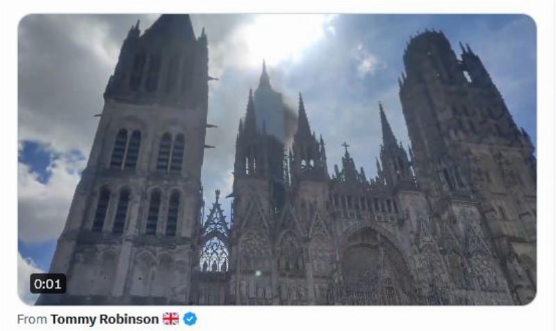NextImg:France's Rouen cathedral once painted by Monet set on fire