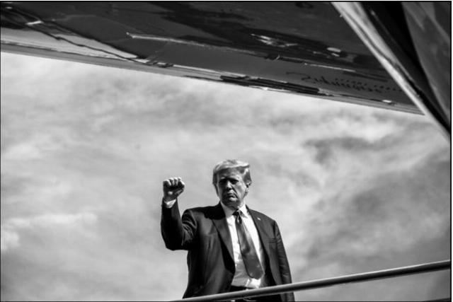 Trump with fist. Trump with fist.