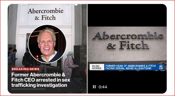 Anybody surprised the Abercrombie & Fitch CEO got busted for sex trafficking?