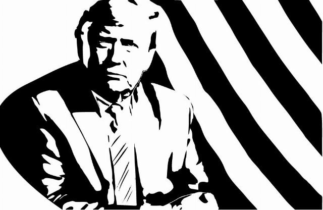 Trump, vector graphic.