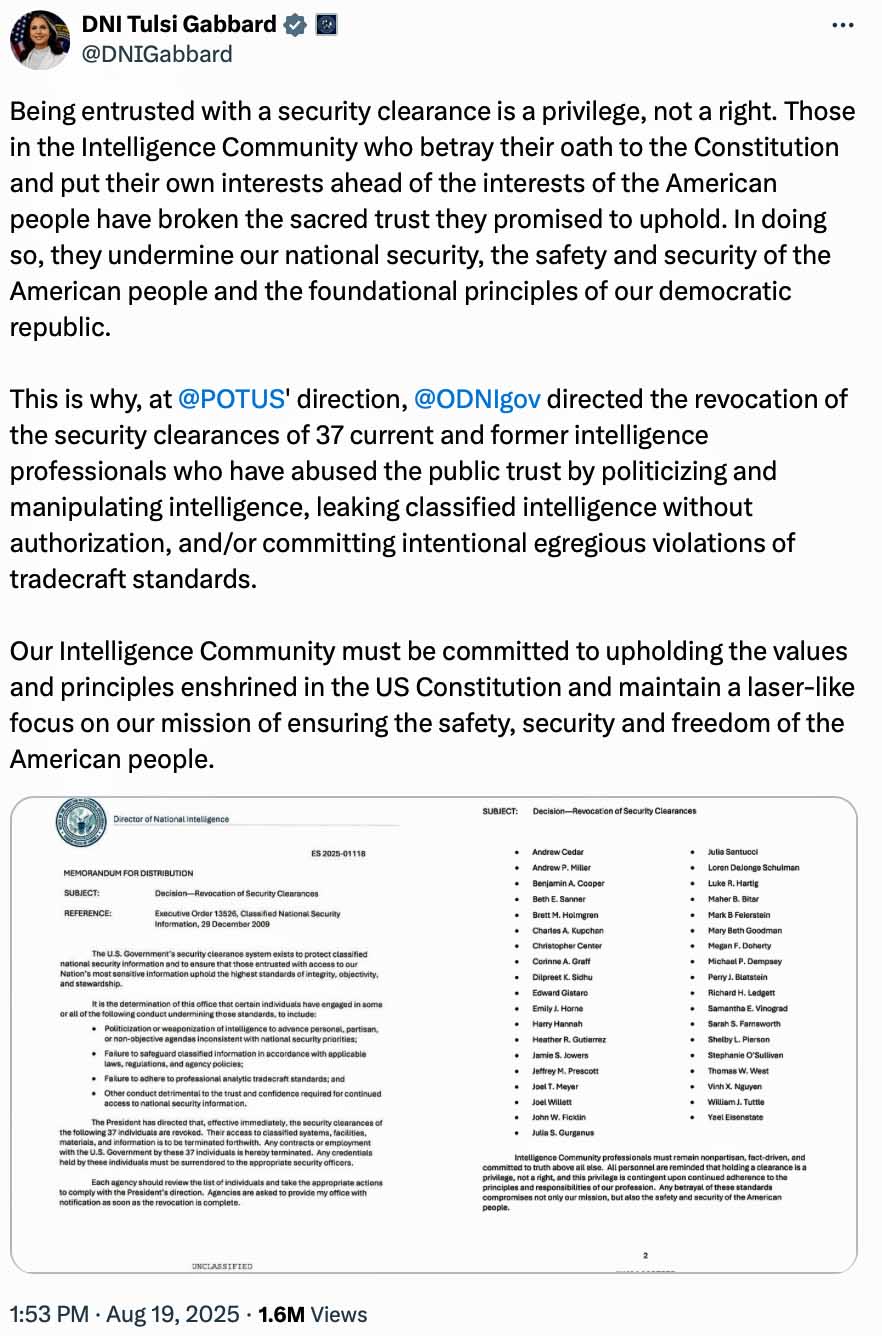 Tulsi Gabbard: an honest DNI