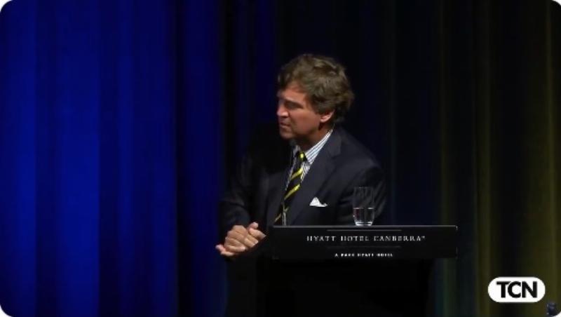 NextImg:VIDEO: Tucker Carlson destroys as mindless reporter bot in Australia