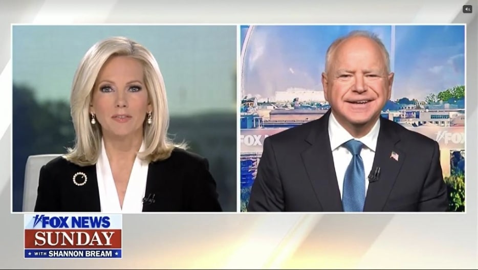 Hell froze over yesterday as Tim Walz sat for a live interview on FOX News