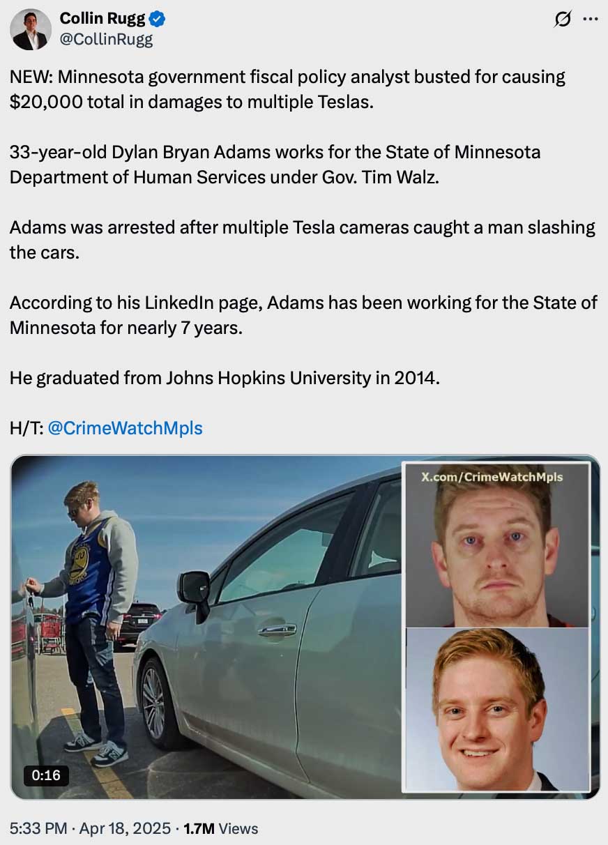 No Tesla or victim love in Minneapolis