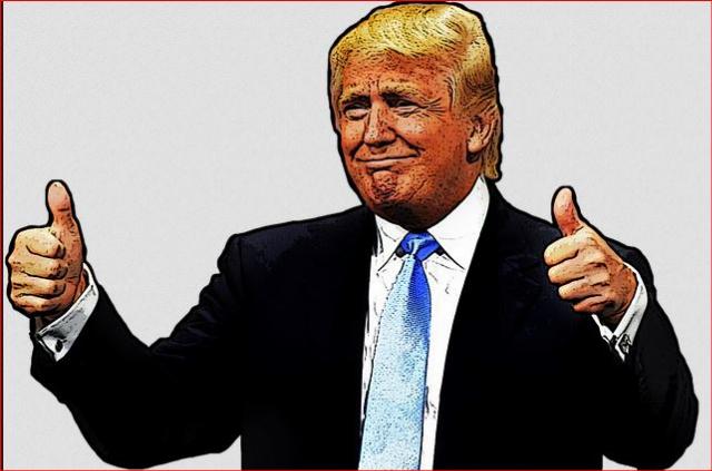 Trump with thumbs up