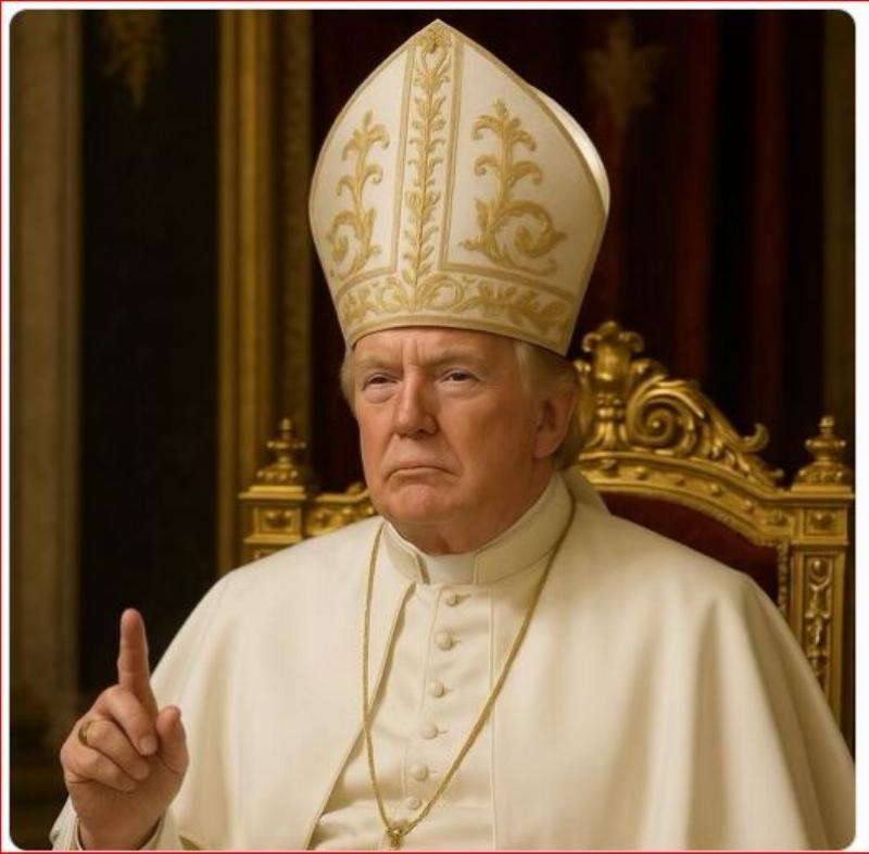 NextImg:Trump goes trolling with an AI-generated image of himself dressed as pope and the left has a cow
