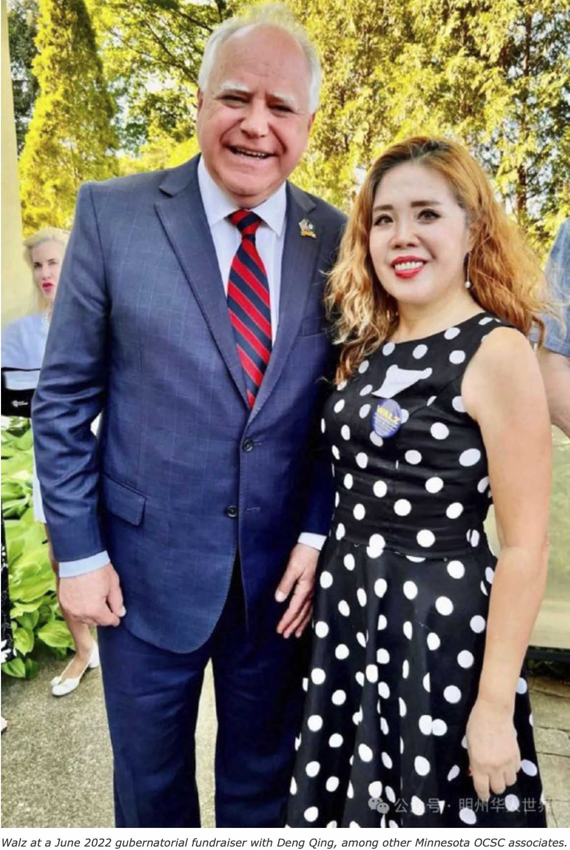 Tim Walz: helping China colonize Minnesota?