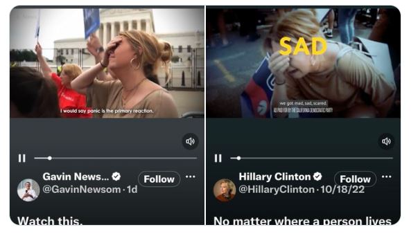 Gavin Newsom uses pro-life woman's tears-of-joy face over <em>Roe</em>'s end as face of misery to promote abortion in campaign ad