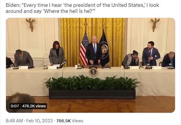 Senior-momenting with 'Where the hell is he?' Joe Biden