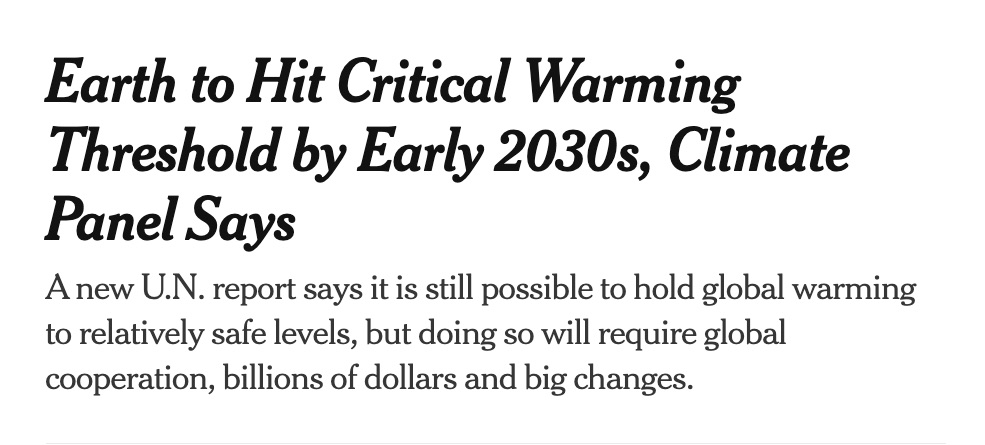 New York Times beclowns itself with its latest prediction of climate doom