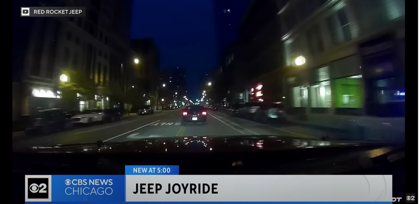Dashcam video of stolen Jeep on 100 MPH joy ride through Chicago shows how thieves get their jollies