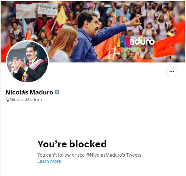 Was it something I said? Nicolás Maduro blocks me on Twitter after that last blog post about him