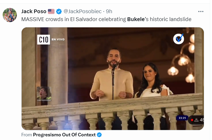 El Salvador's conservative Bukele wins re-election in mother of all landslides and Biden figures out a way to insult him