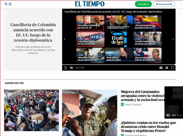 El Tiempo front page 2
