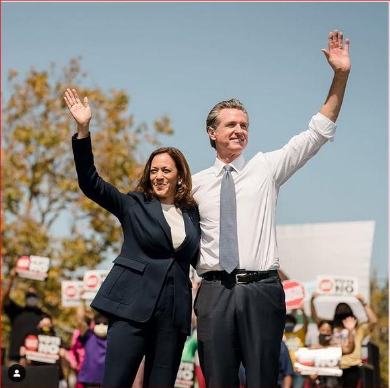 NextImg:Gavin and Kamala plot tag-team maneuver to switch offices, convinced voters can't get enough of them, legislator says