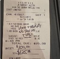 Clever people are using receipts to convince tip-dependent workers to vote for Trump