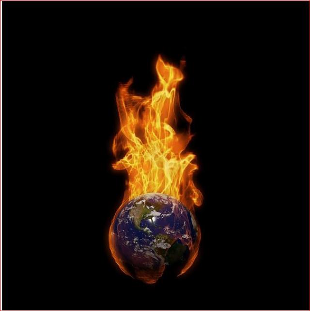Earth burning global warming climate change