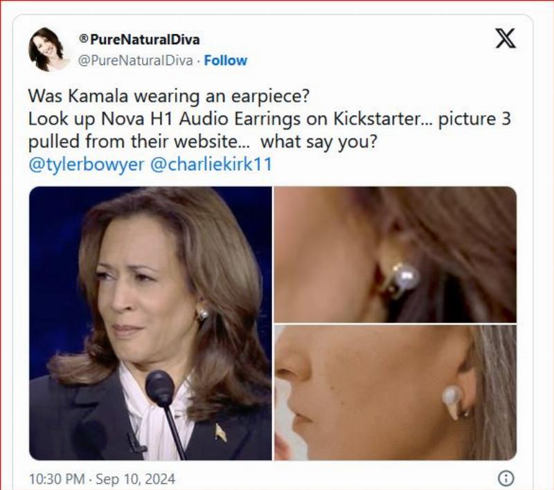 NextImg:Hey, peasants: Those were Tiffany earrings Kamala wore, not mere German H1 Nova earpieces