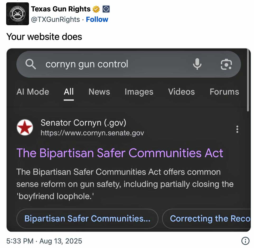 John Cornyn learns not to mess with Texas