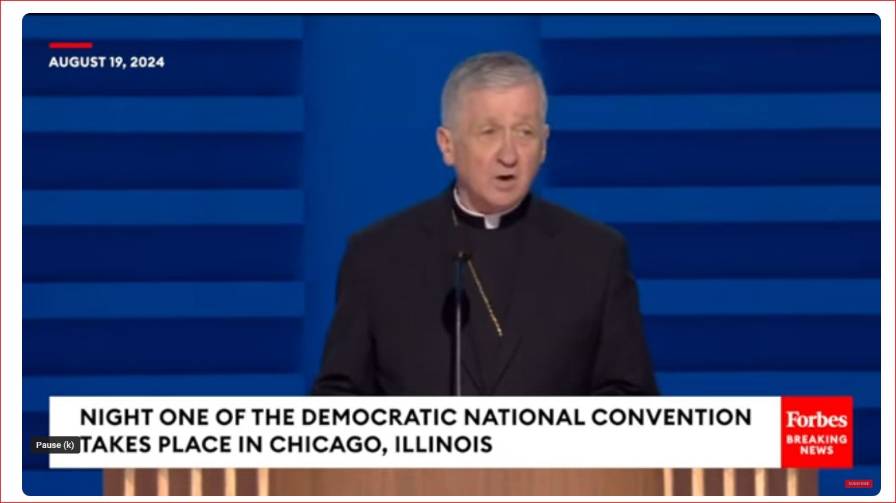Abortion wagon out front, progressive Catholic Cardinal Cupich gives the DNC invocation
